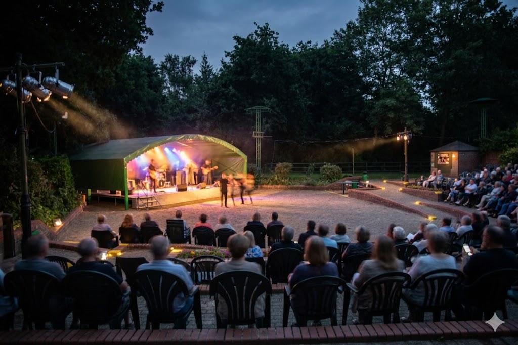 An evening performance at the open-air theatre, Strode Park, Herne Bay
